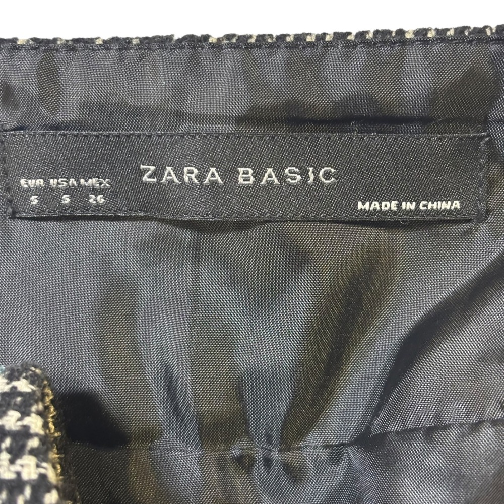 Zara Basic Womens‎ Dress Sleeveless Plaid Black Beige Career Casual - Picture 6 of 8